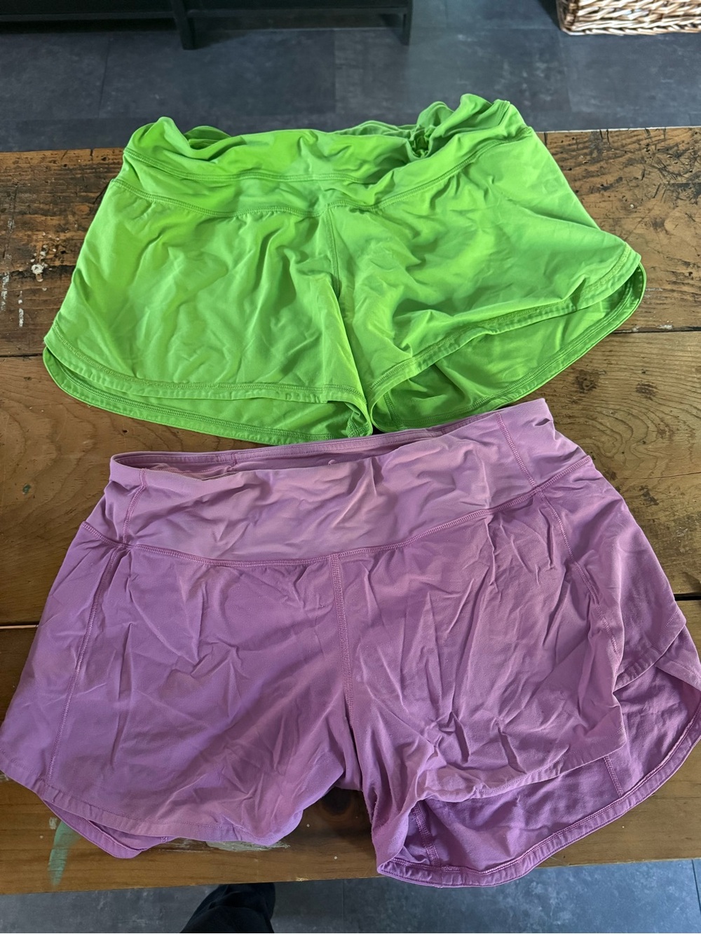 lululemon athletica Lime Green and Lavender Athletic Shorts Duo